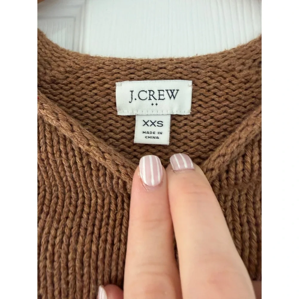 J. Crew Brown Crewneck Knit Sweater